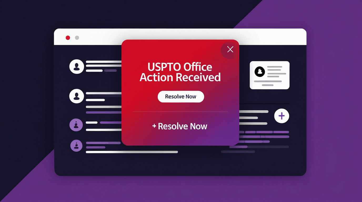 Two-step flow showing how to respond to a USPTO office action